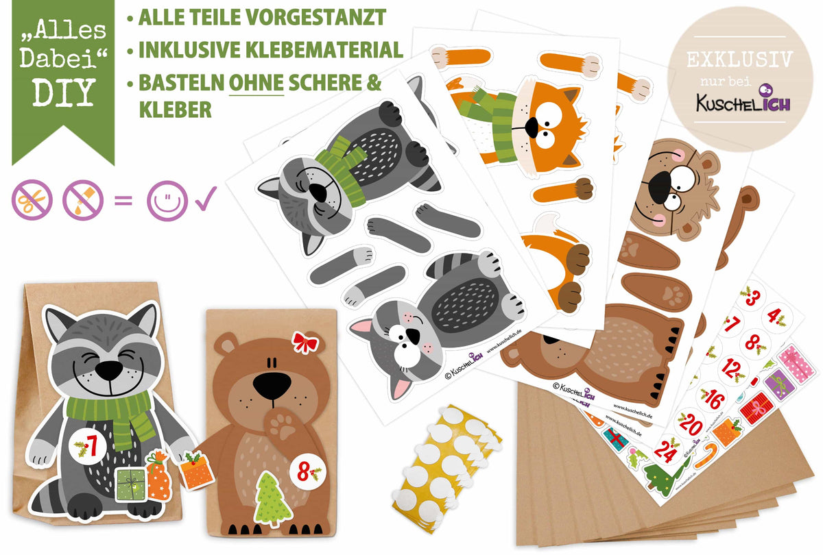 Adventskalender "Woodlandfriends" Bestandteile