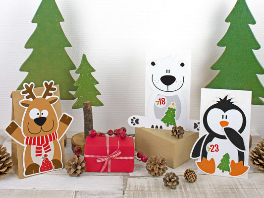 Adventskalender zum Befüllen "X-Mas-Friends" Dekorationsbeispiel