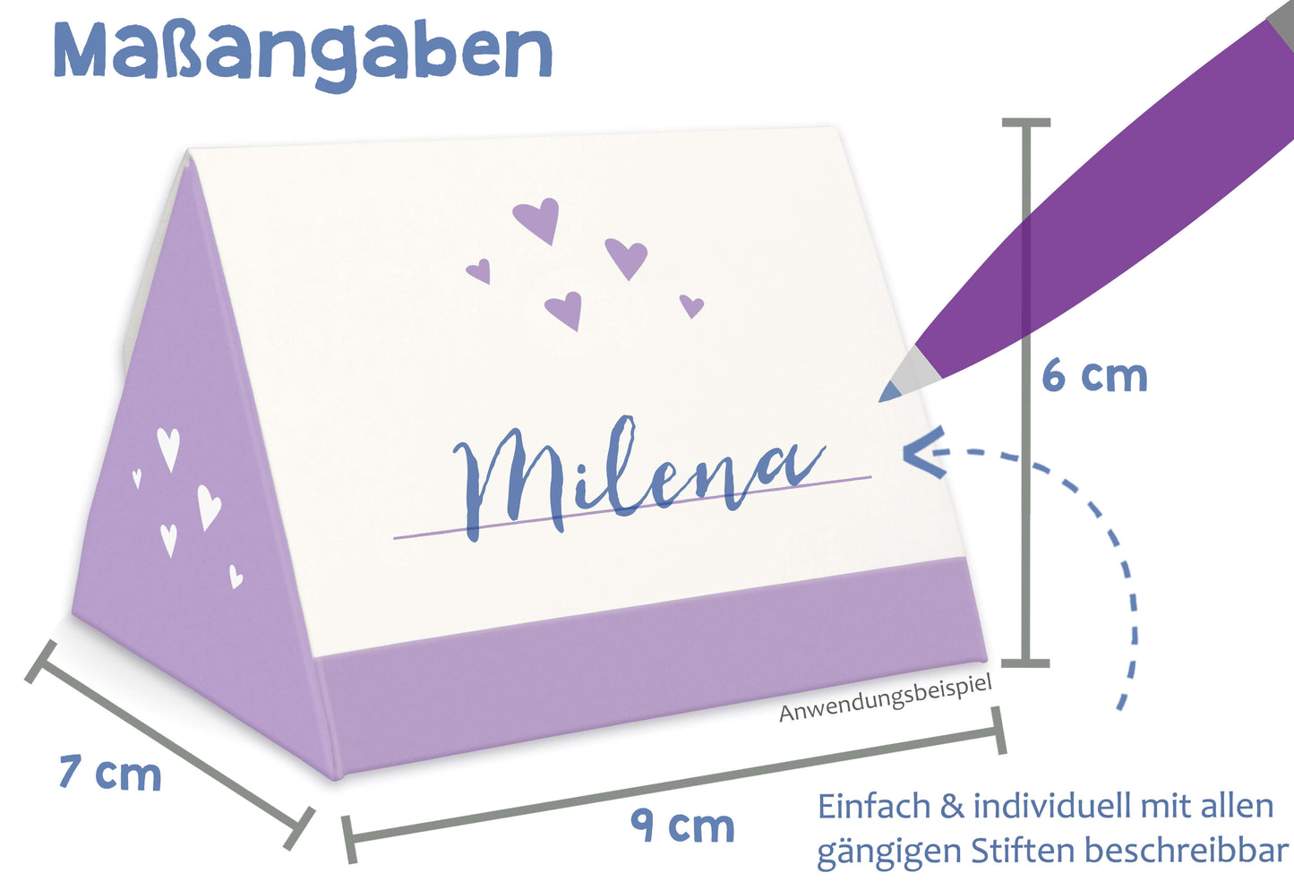 Geschenkschachtel für Gastgeschenk Hochzeit flieder lila beschreibbar