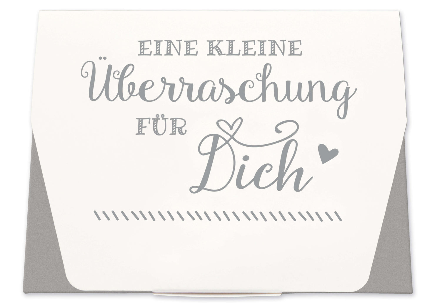 Geschenkschachtel für Gastgeschenk Hochzeit grau Vorderseite
