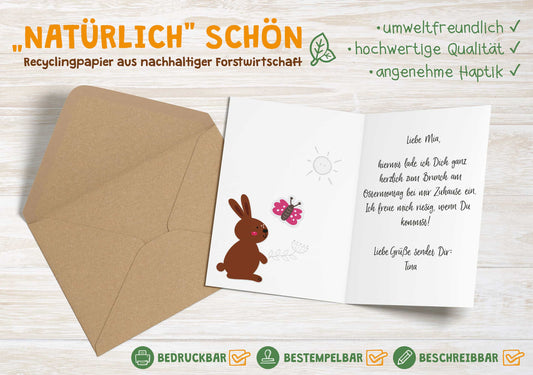 Osterkarten Set "Kraft", kraftpapier, recycling, umweltschonend