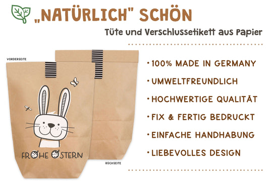 Qualitaetsmerkmale Ostertüte "Frohe Ostern" Kraftpapier