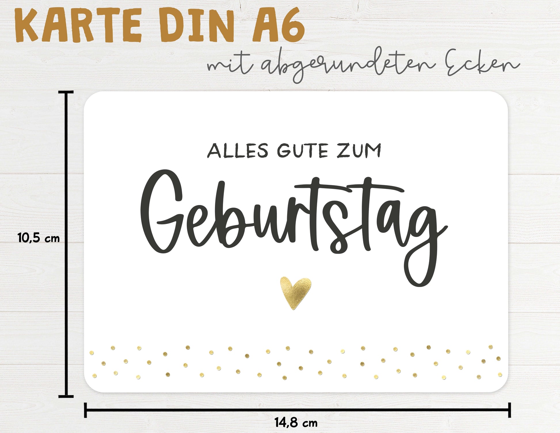 Karte "Alles Gute zum Geburtstag" mit Briefumschlag Maße DIN A6