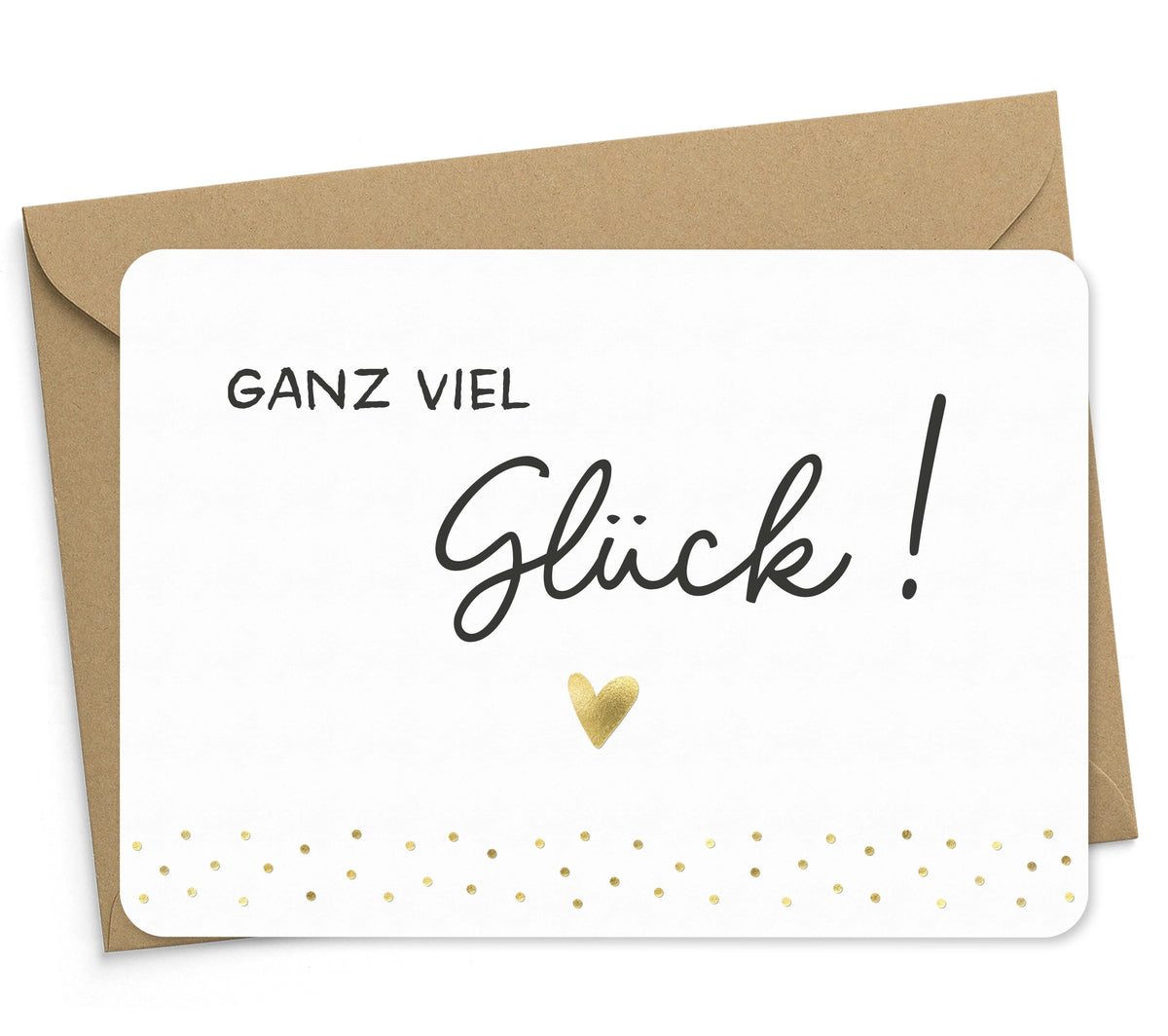 Karte "Ganz viel Glück!" mit Briefumschlag
