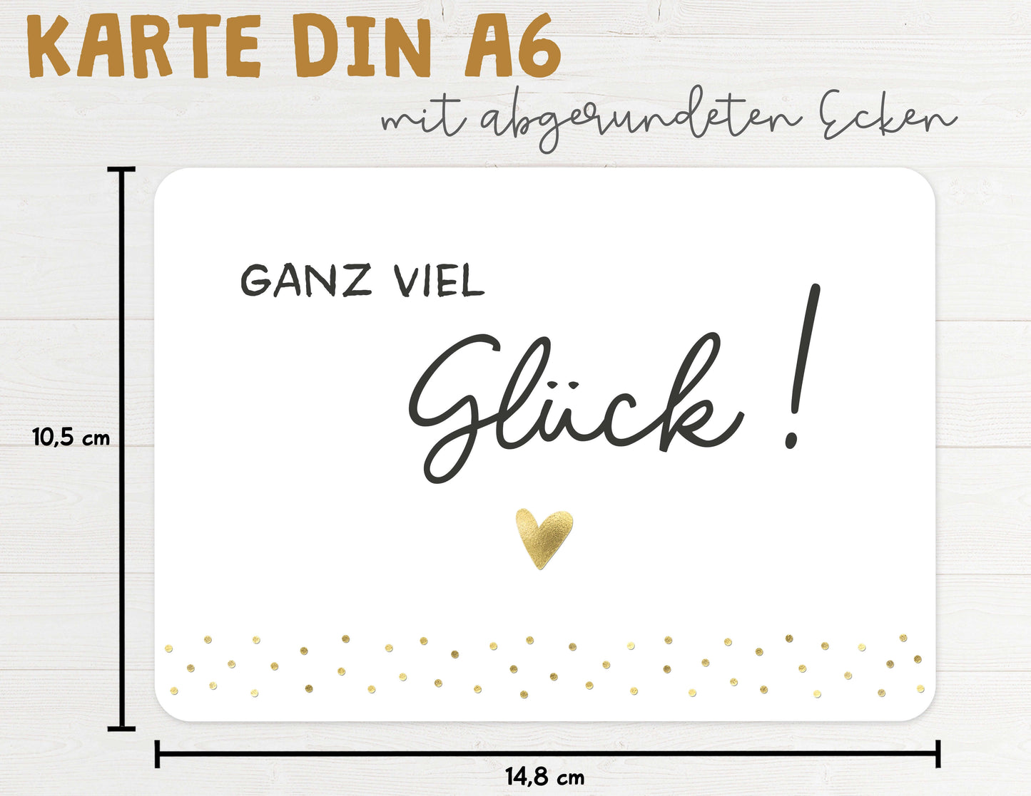 Karte "Ganz viel Glück!" mit Briefumschlag Maße DIN A6