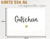Karte "Gutschein" mit Briefumschlag Maße DIN A6