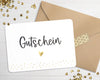 Karte "Gutschein" mit Briefumschlag mit Herz