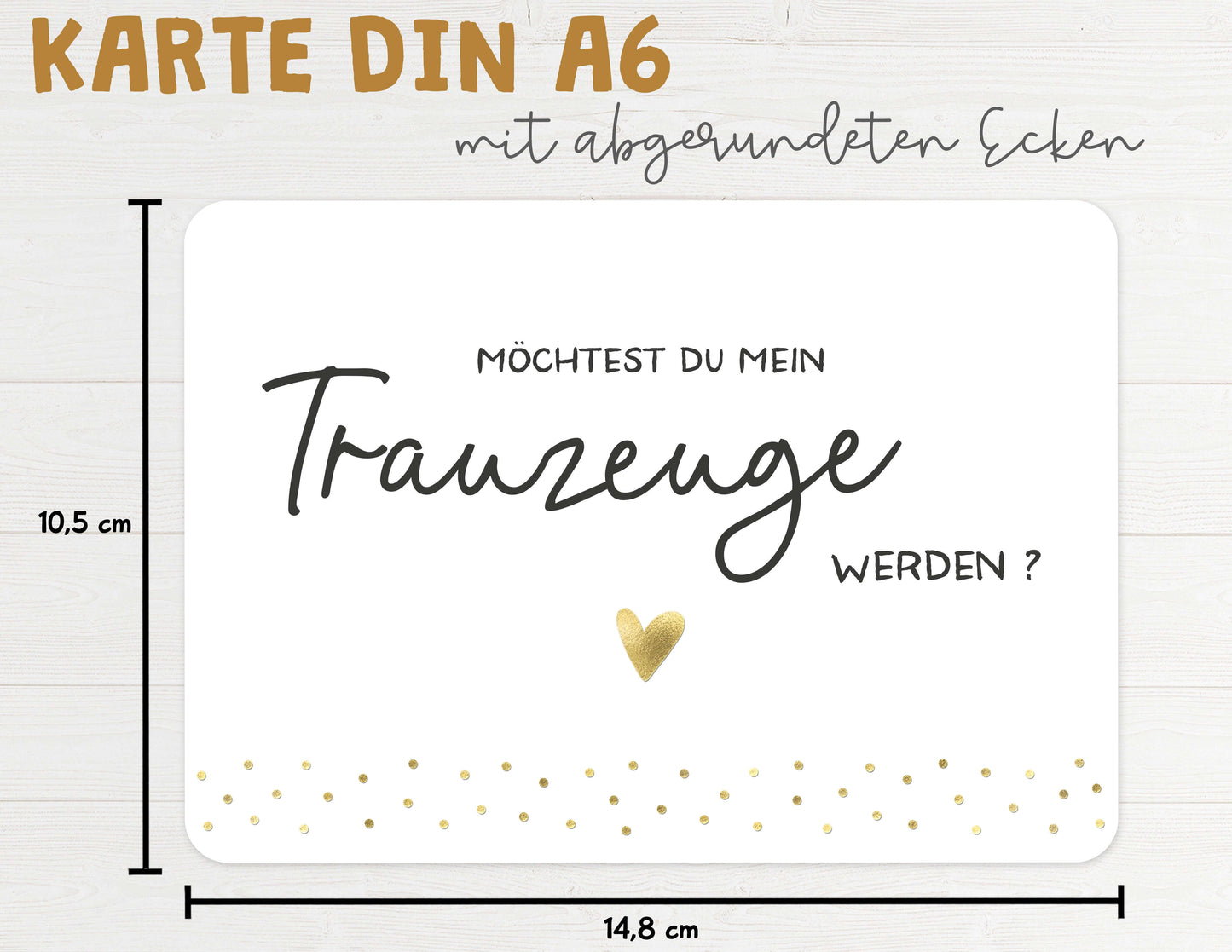 Karte "Möchtest Du mein Trauzeuge werden?" mit Briefumschlag Maße DIN A6