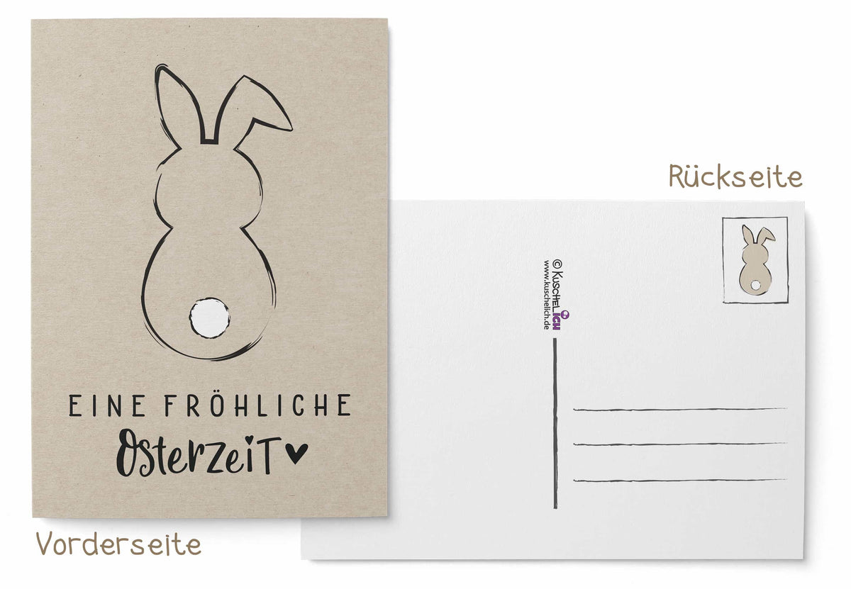 Osterkarten Set "Kraft" Motiv 2 Hasenrückseite