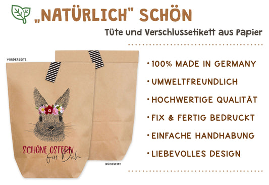 Qualität Ostertüte zum Befüllen "Schöne Ostern für Dich" Kraftpapier
