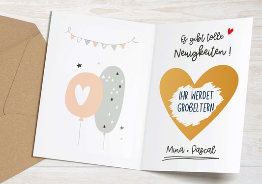 Rubbelaufkleber Herz gold Rubbelkarte selber machen