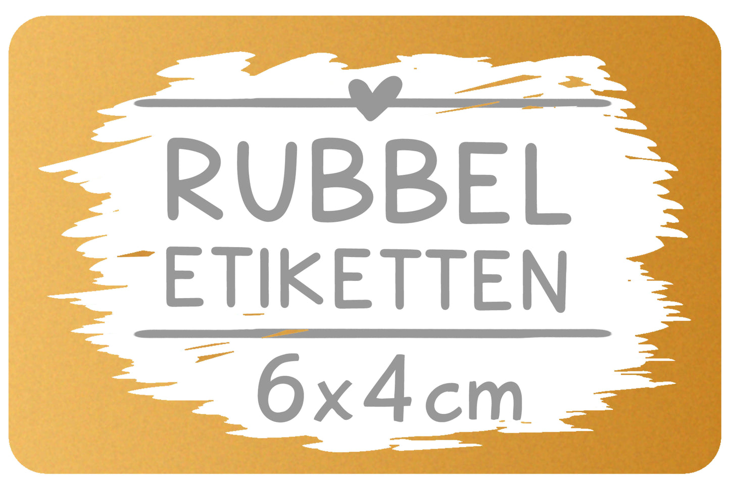 Rubbeletikett selbstklebend gold rechteckig 6x4 cm Rubbelaufkleber