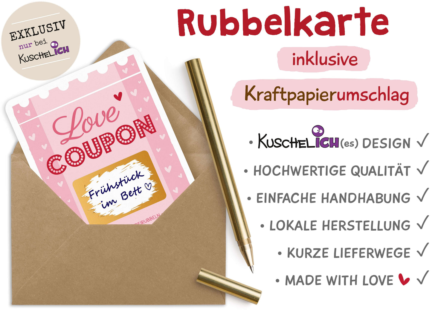 Rubbelkarte zum selber beschriften Qualitätsmerkmale