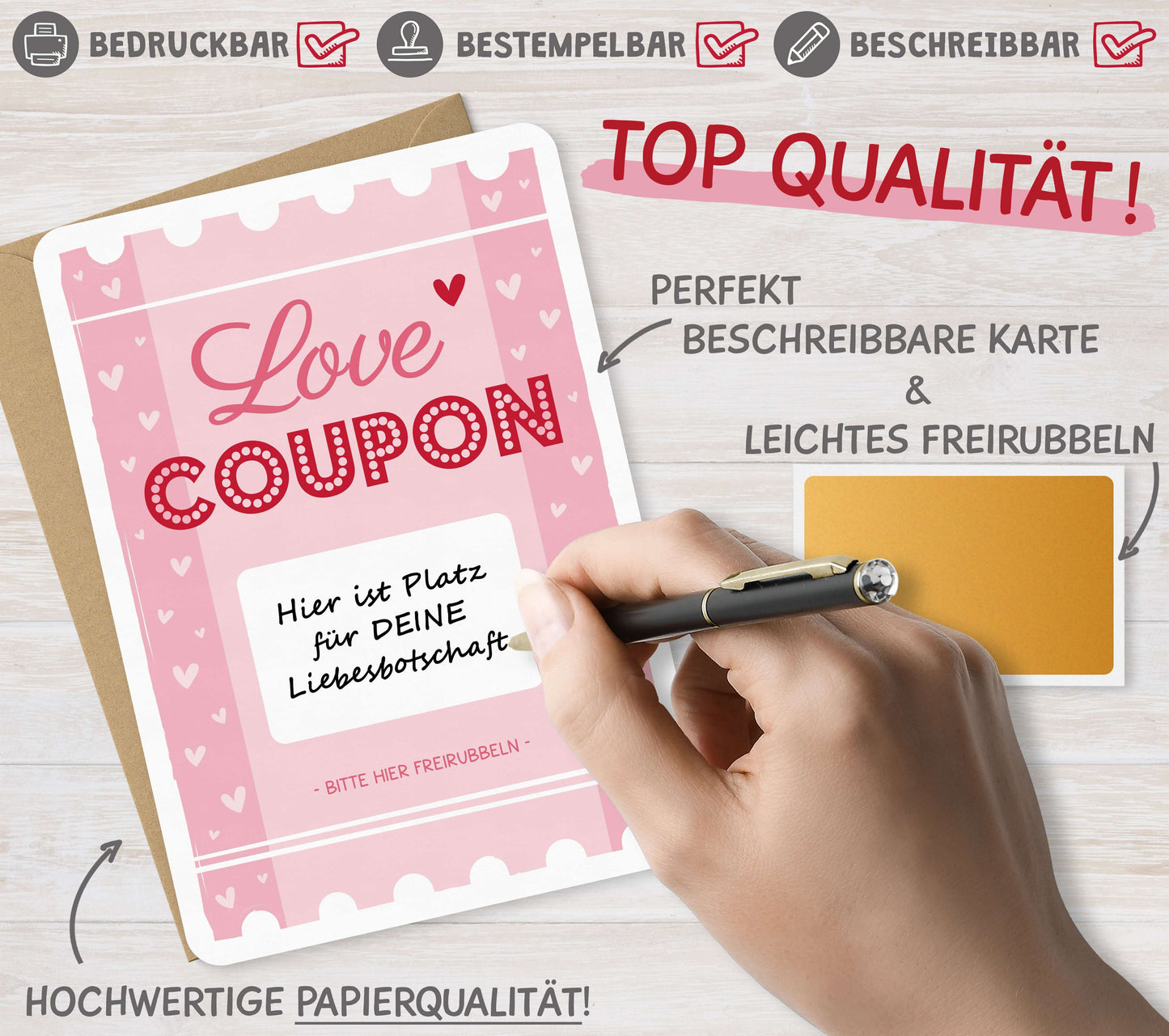 Rubbelkarte zum selber beschriften Anwendungsbeispiel