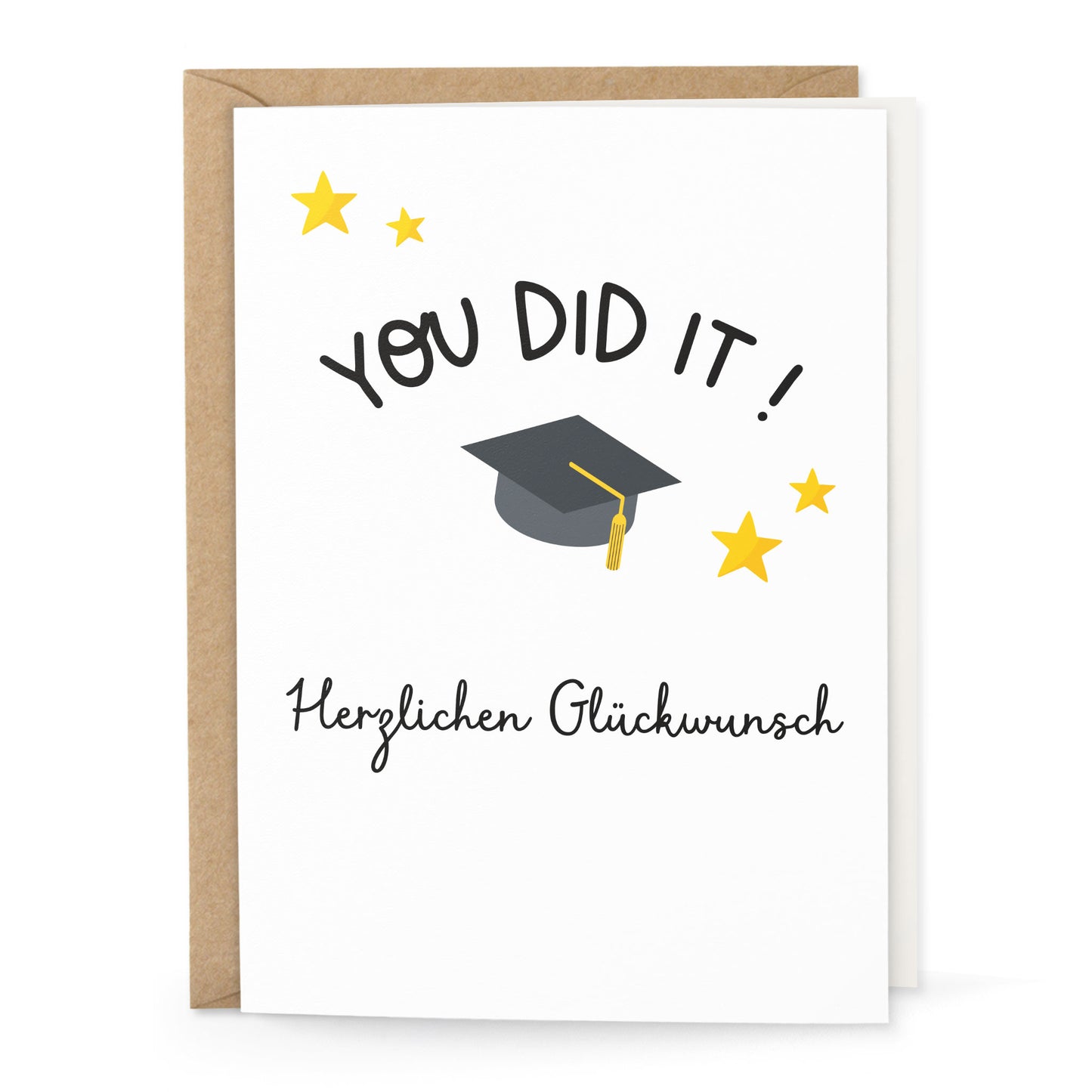Karte "YOU DID IT !" mit Briefumschlag - personalisierbar