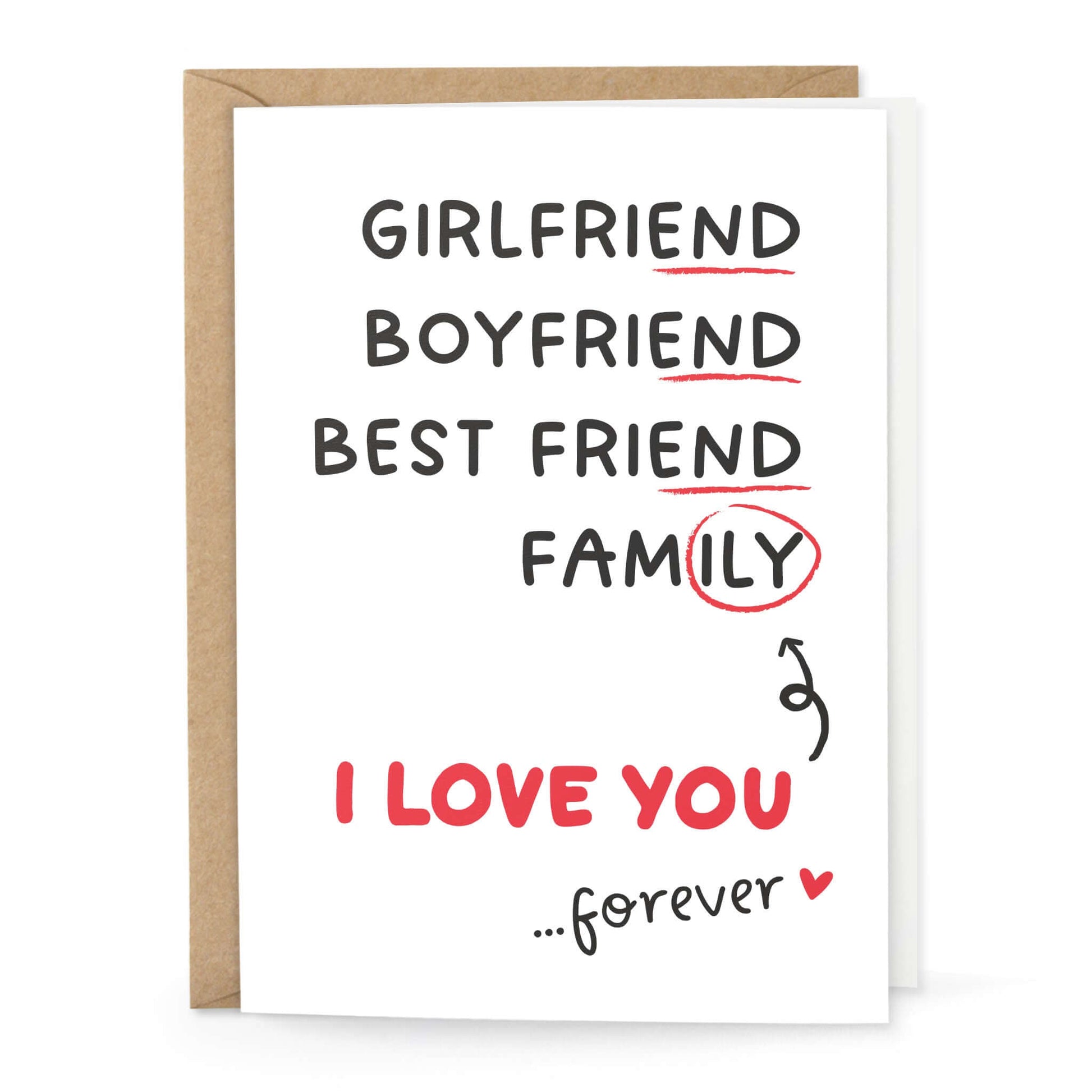 Klappkarte Familie I Love You forever – Girlfriend Boyfriend Family Wortspiel – KuschelICH