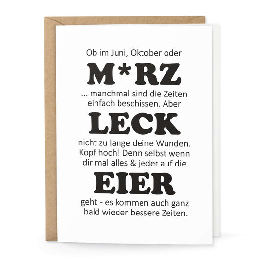 Grußkarte "M*RZ LECK EIER" – Klappkarte A6 mit Umschlag
