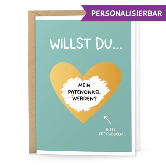 Rubbelkarte "Willst Du..." personalisierbar
