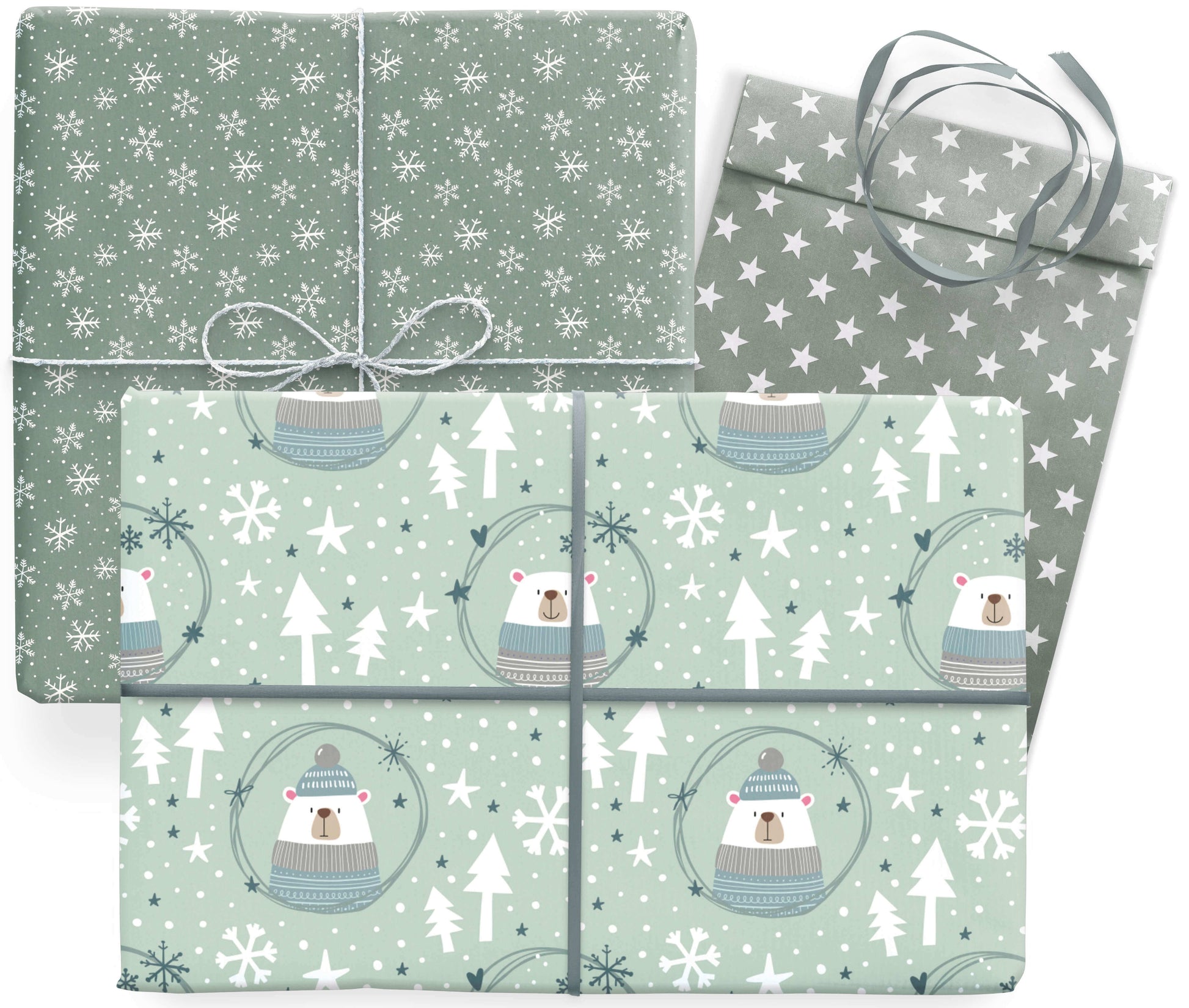 Geschenkpapier für Weihnachten "Eisbär" Anwendungsbeispiel