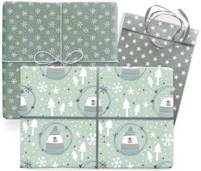 Geschenkpapier für Weihnachten "Eisbär" Anwendungsbeispiel