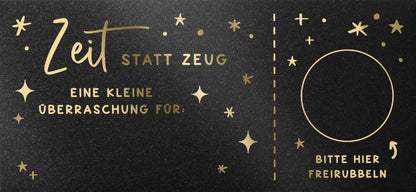 Rubbelgutschein personalisiert Zeit statt Zeug