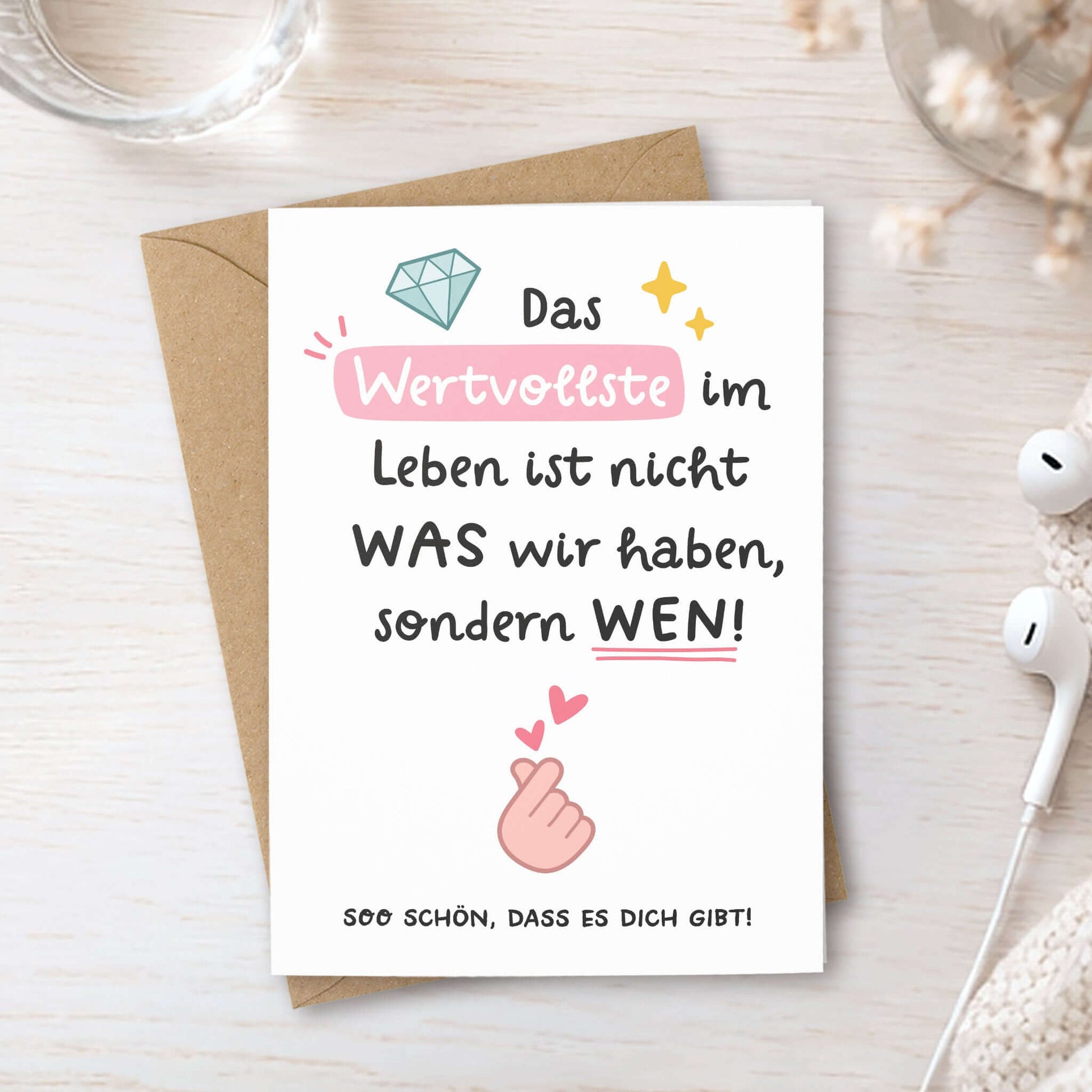 Klappkarte Lieblingsmensch Lifestyle mit Eukalyptus – Klappkarte DIN A6 – KuschelICH