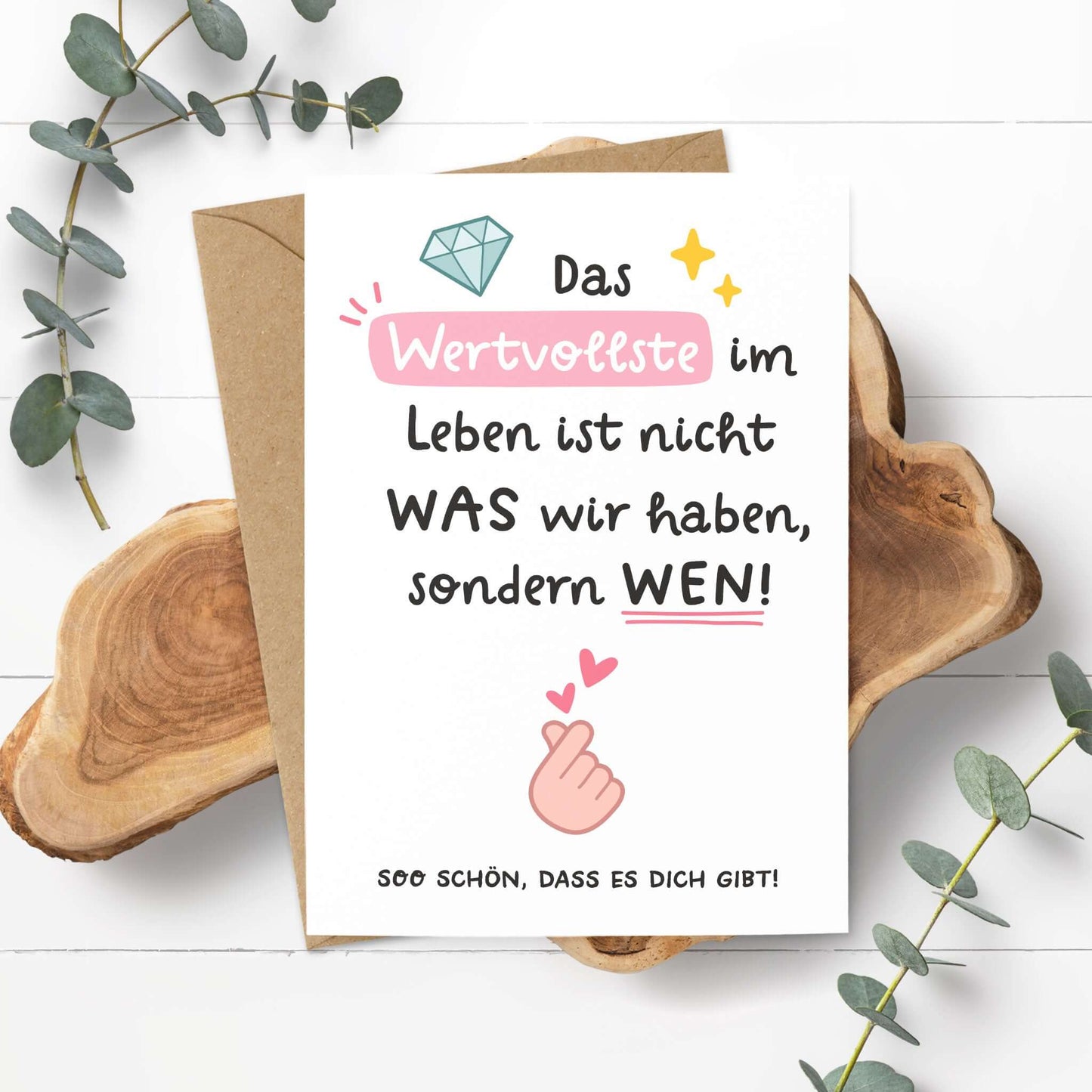 Postkarte Freundschaft Lifestyle mit Eukalyptus – Postkarte DIN A6 – KuschelICH