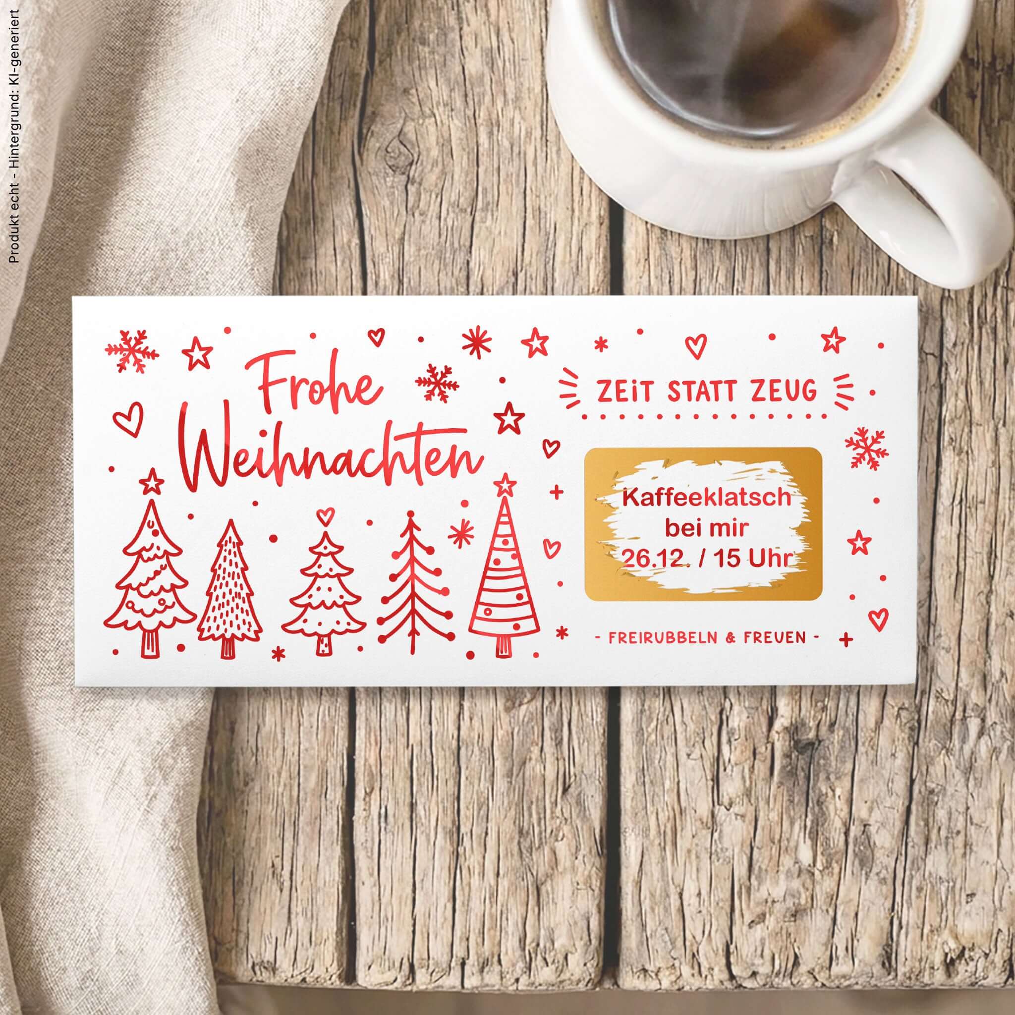 Gutschein Weihnachten Zeit statt Zeug.