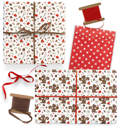 Geschenkpapier für Weihnachten "Eichhörnchen"