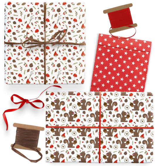 Geschenkpapier für Weihnachten "Eichhörnchen"