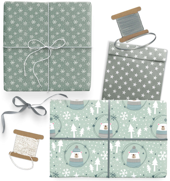 Geschenkpapier für Weihnachten "Eisbär"