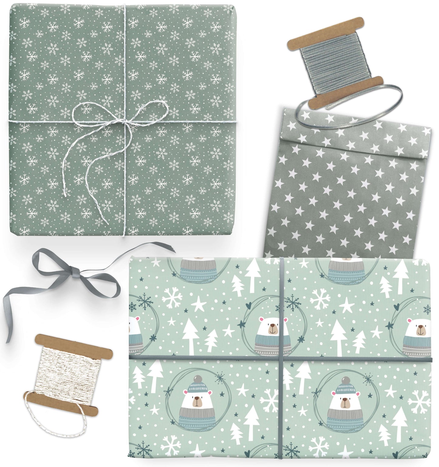 Geschenkpapier für Weihnachten "Eisbär"
