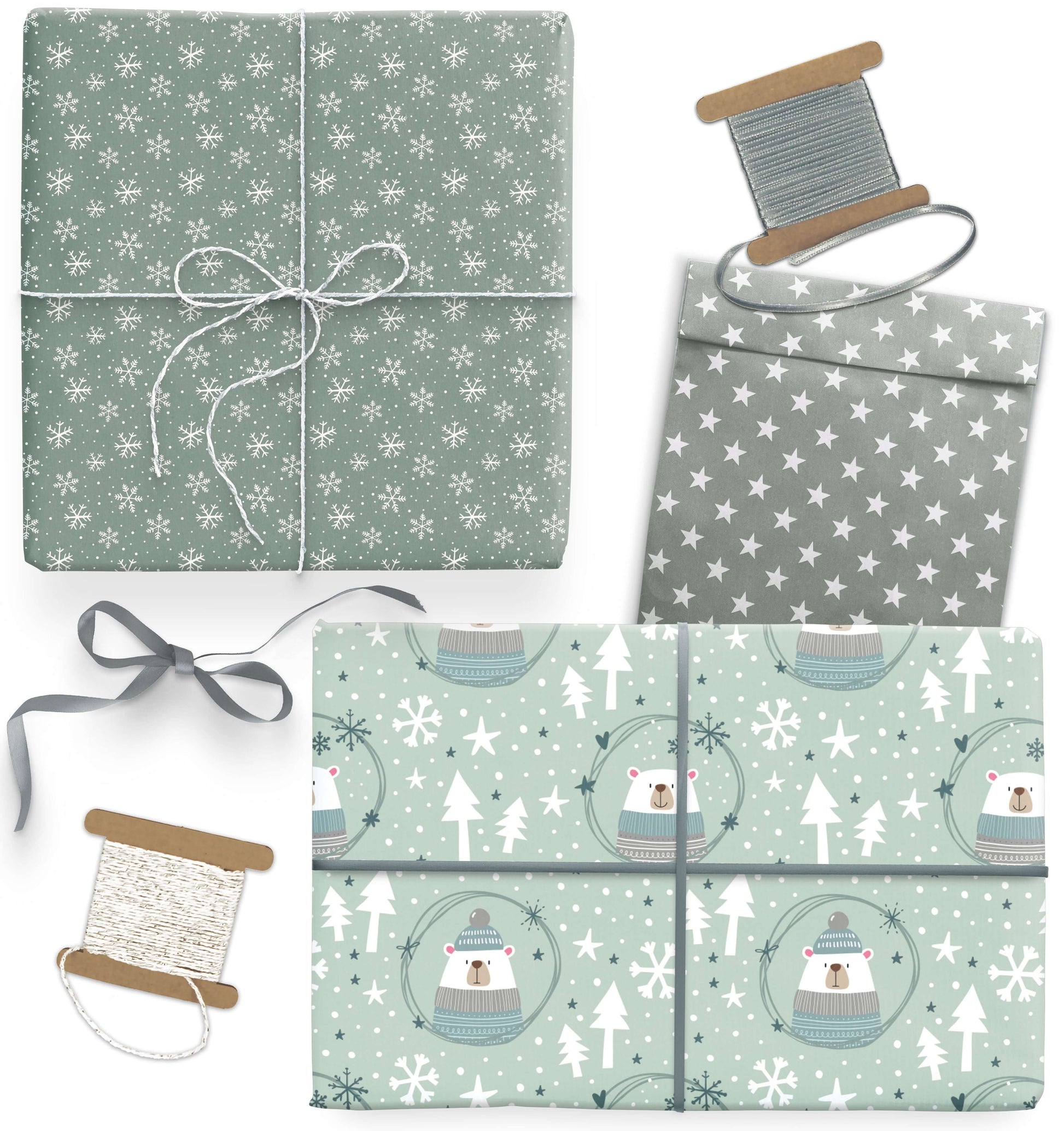 Geschenkpapier für Weihnachten "Eisbär"