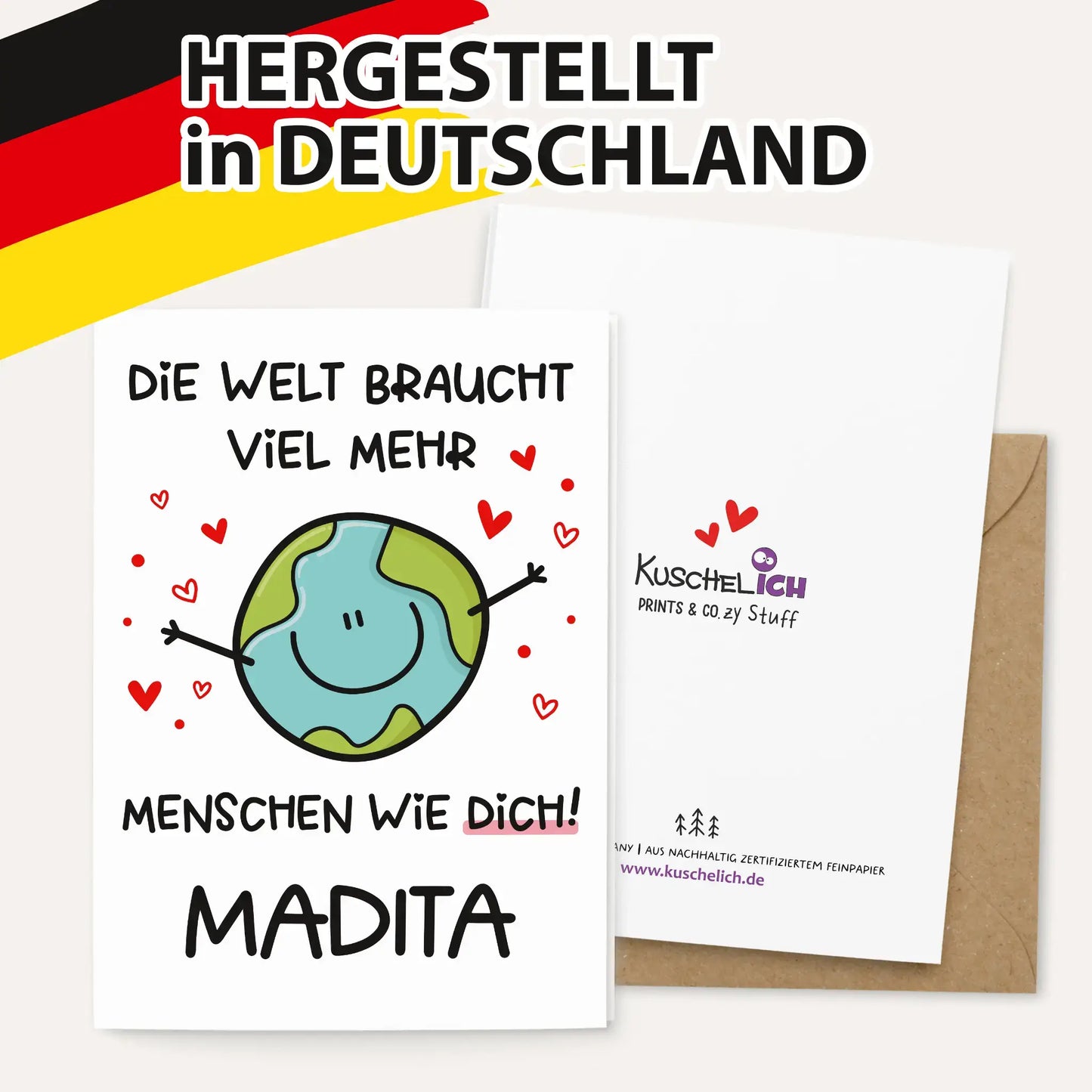 Klappkarte "Mehr Menschen wie Dich!" - personalisierbar