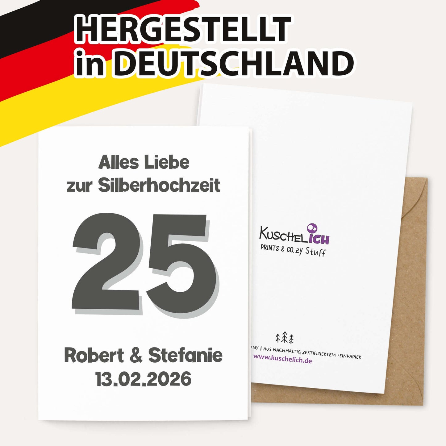 Glückwunschkarte personalisiert - mit Umschlag