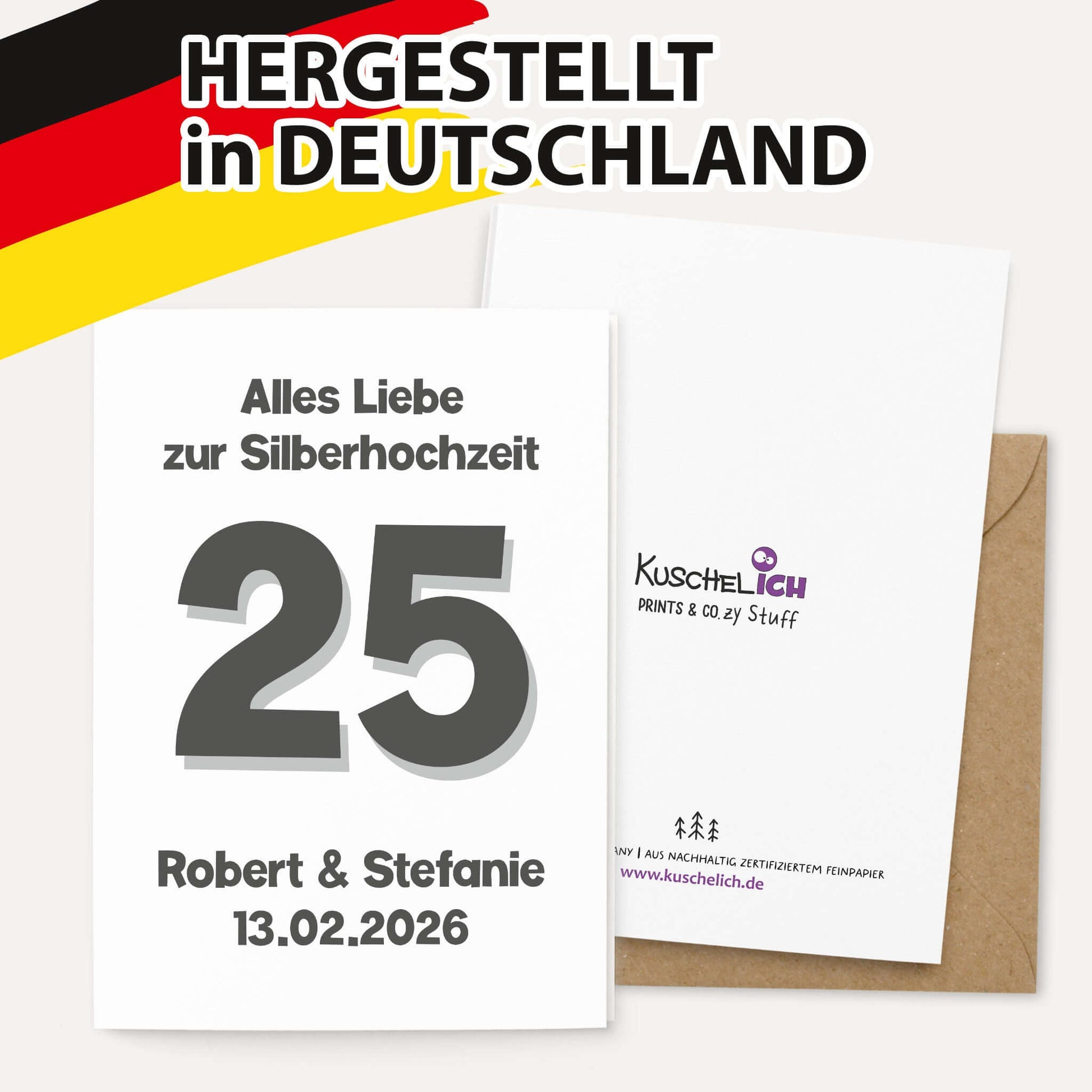 Glückwunschkarte personalisiert - mit Umschlag