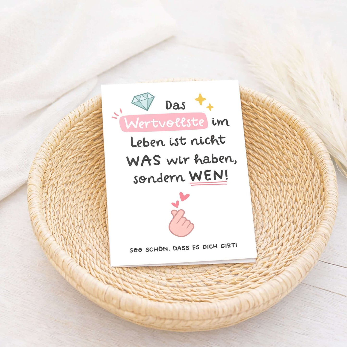 Klappkarte Lieblingsmensch Spruchkarte in Händen – Klappkarte DIN A6 – KuschelICH