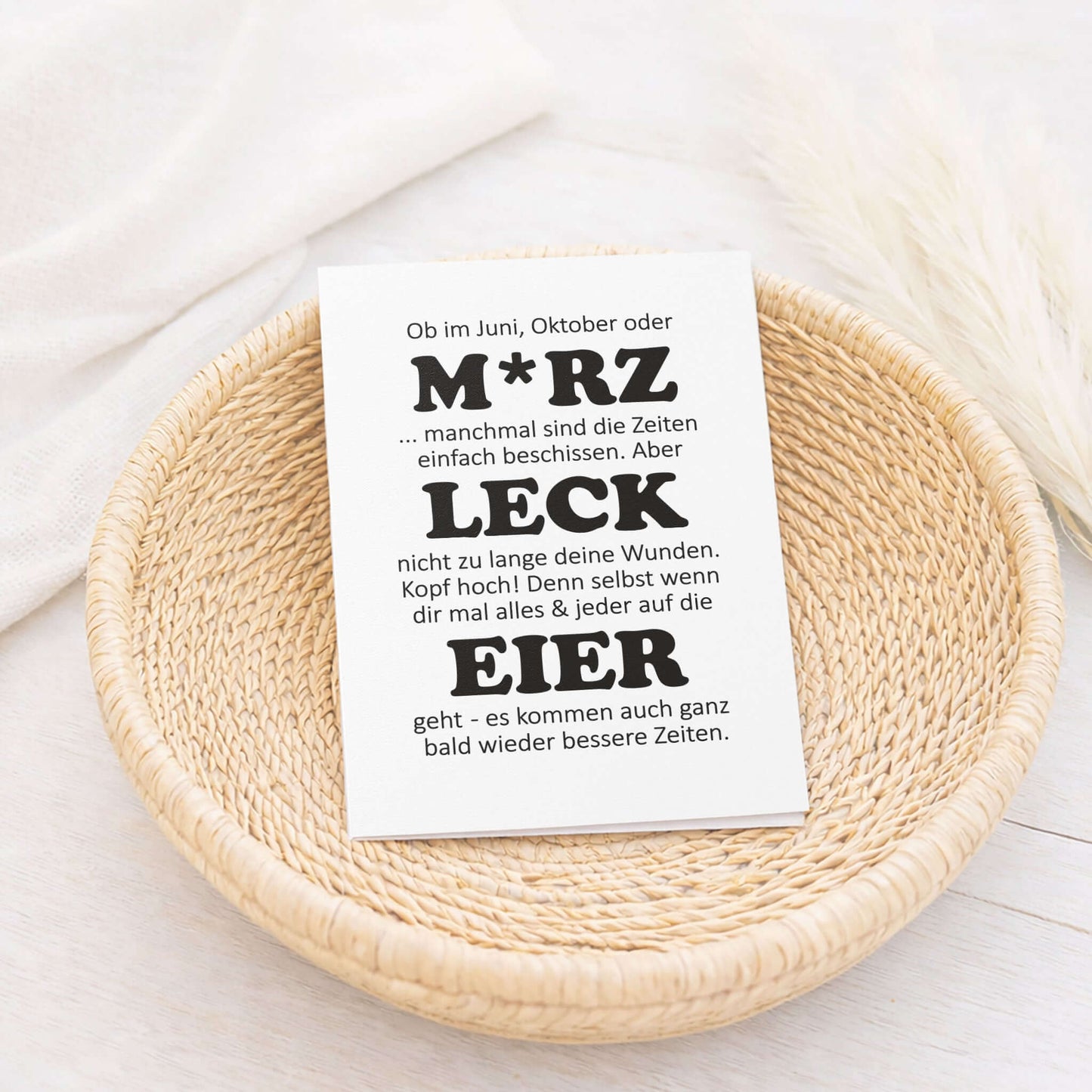 Grußkarte "M*RZ LECK EIER" – Klappkarte A6 mit Umschlag