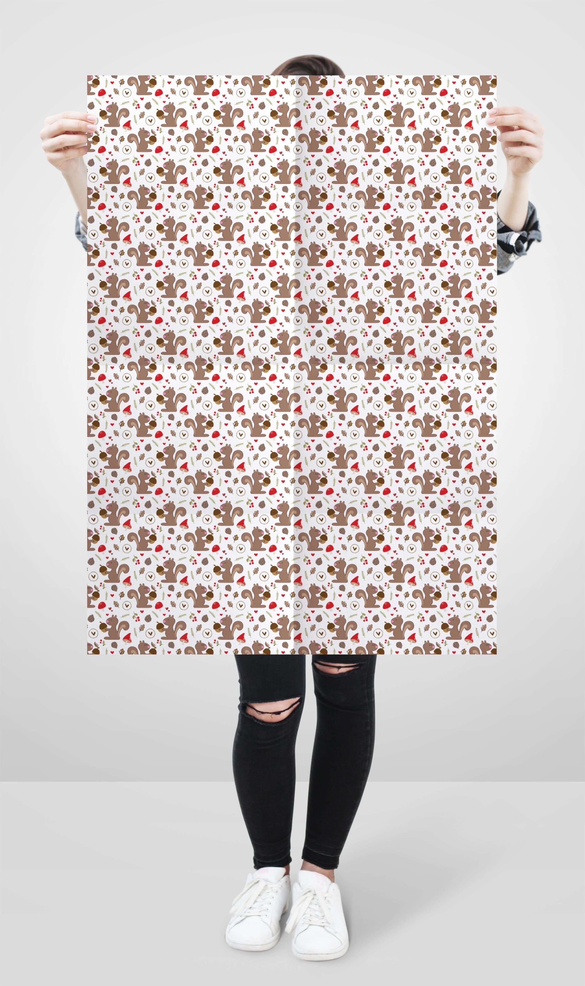 Geschenkpapier für Weihnachten "Eichhörnchen" Format DIN A1