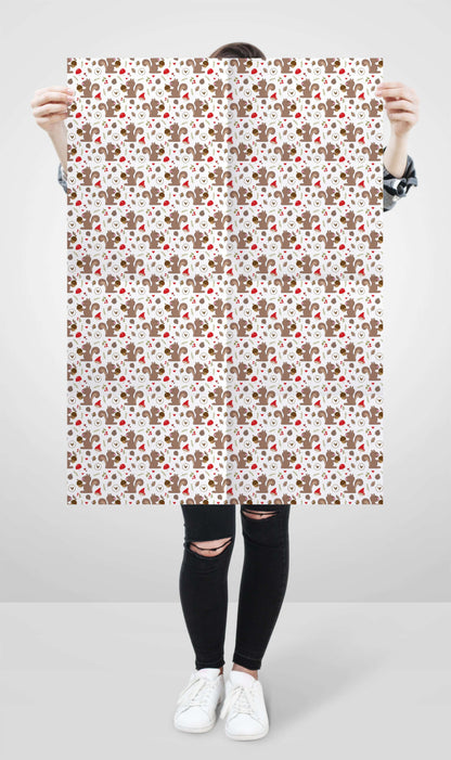 Geschenkpapier für Weihnachten "Eichhörnchen" Format DIN A1