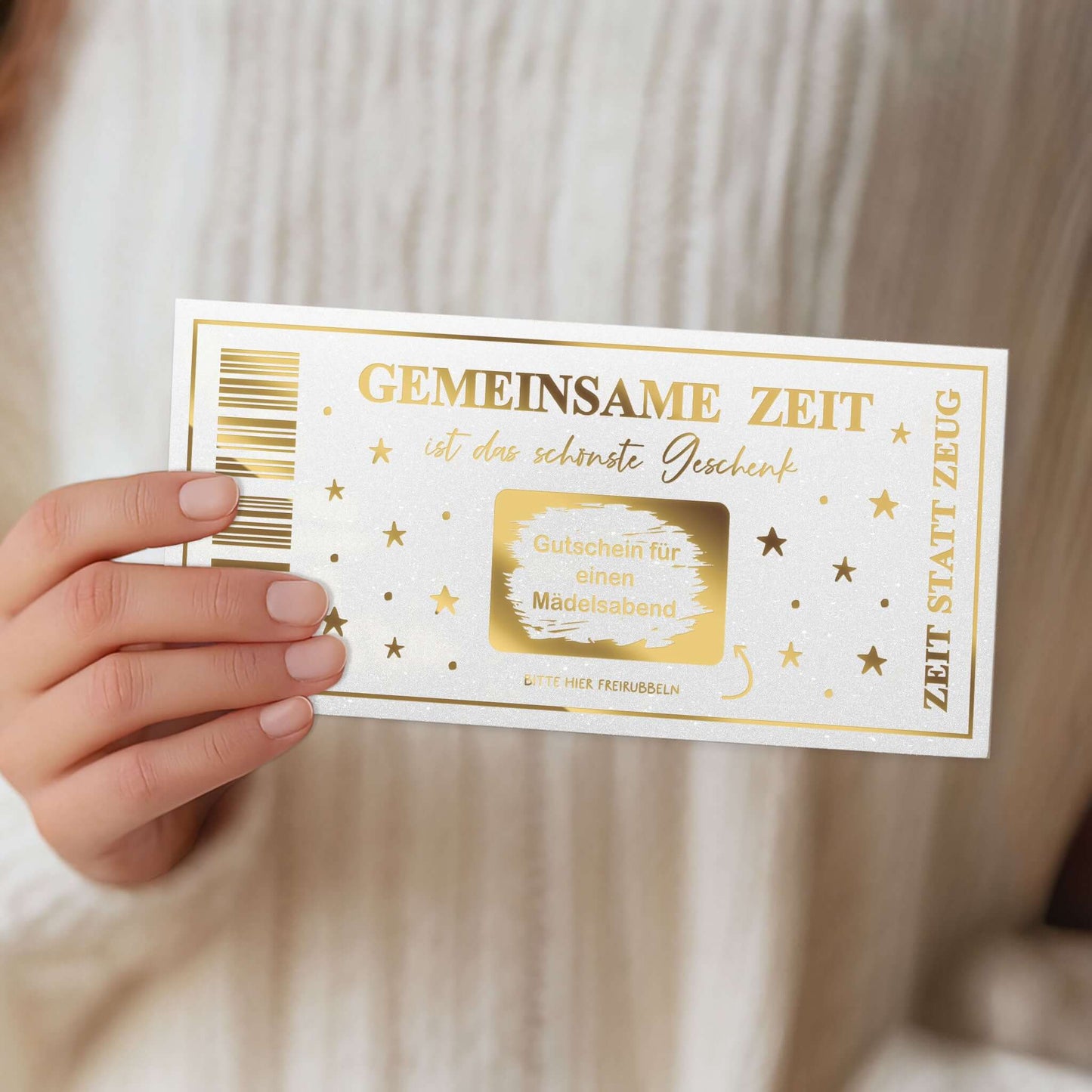 Personalisierbare Rubbelkarte „Gemeinsame Zeit“ mit Folierung