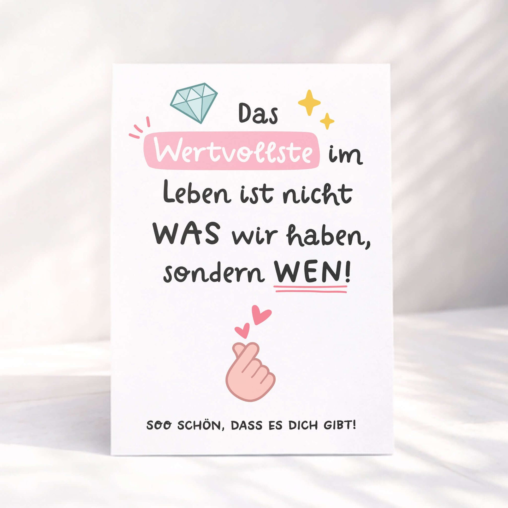Klappkarte Freundschaft auf Rattanuntergrund – Klappkarte DIN A6 – KuschelICH