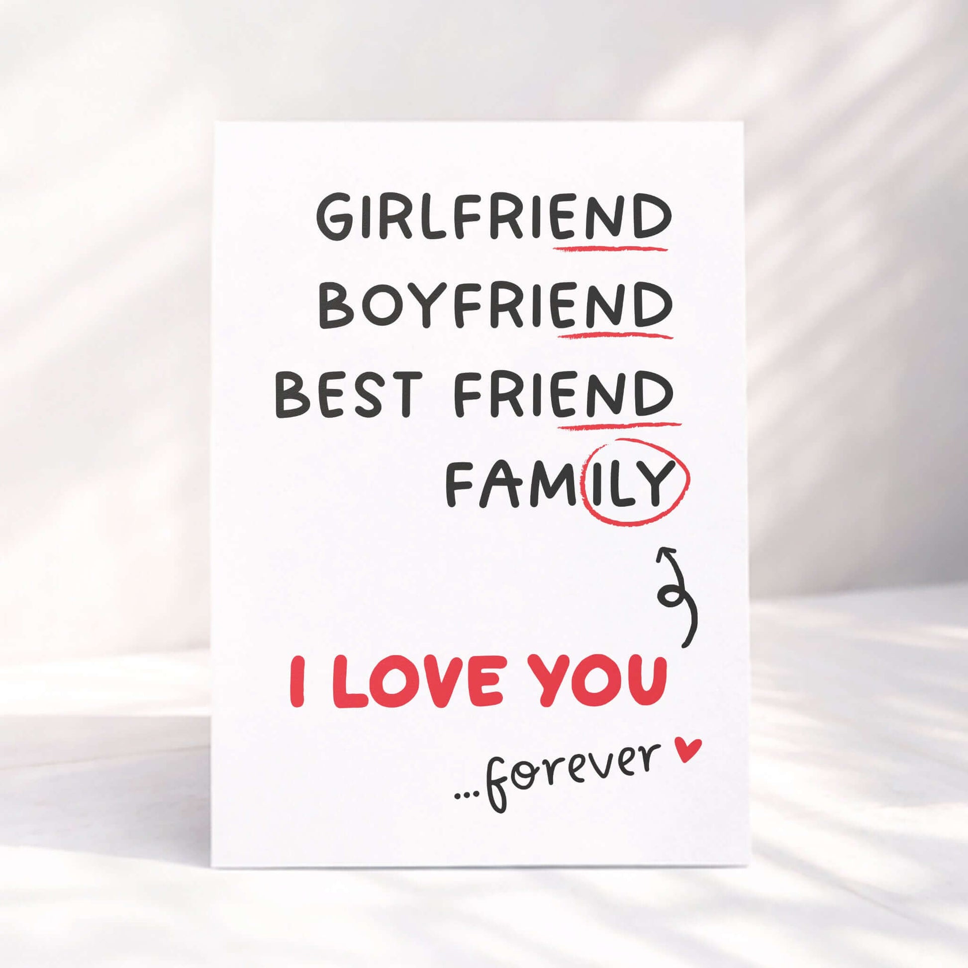 Klappkarte Girlfriend Boyfriend Family – I Love You forever – KuschelICH