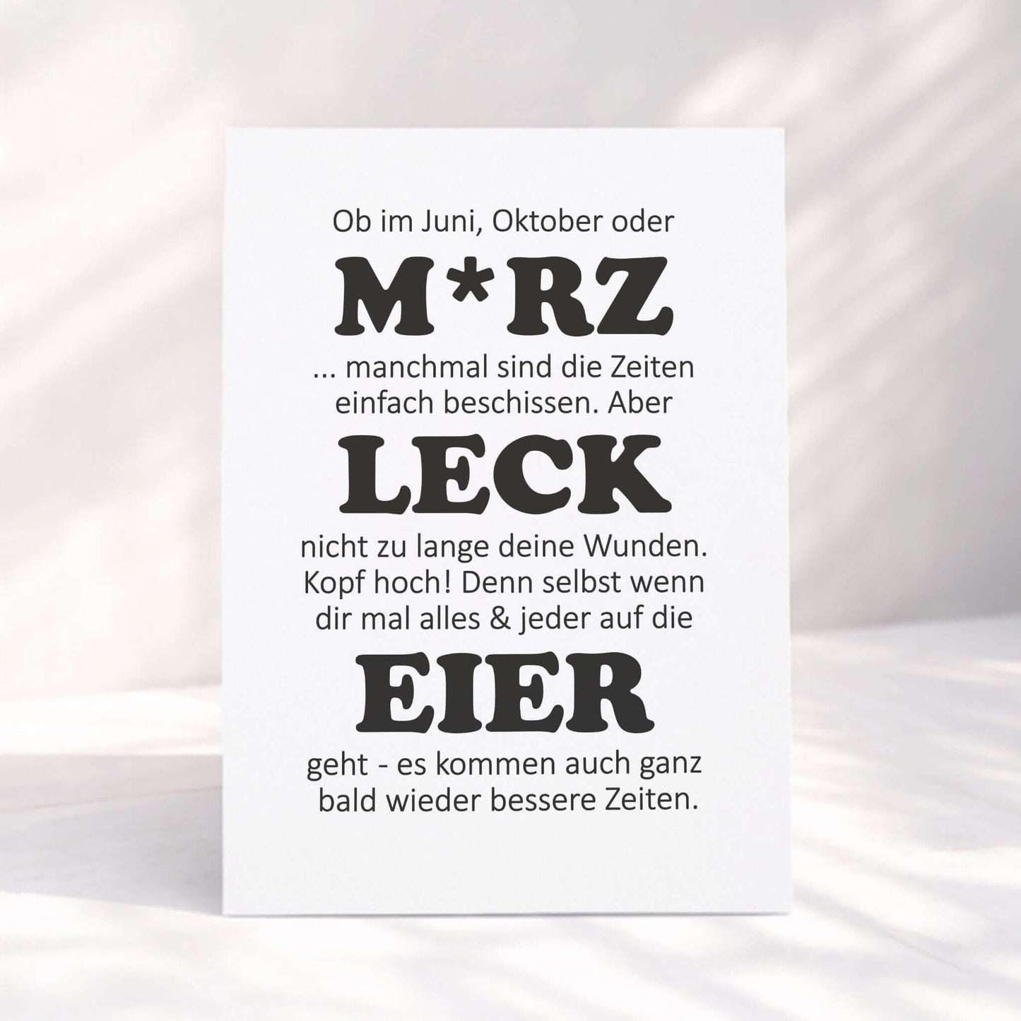 Grußkarte "M*RZ LECK EIER" – Klappkarte A6 mit Umschlag