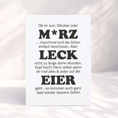 Grußkarte "M*RZ LECK EIER" – Klappkarte A6 mit Umschlag