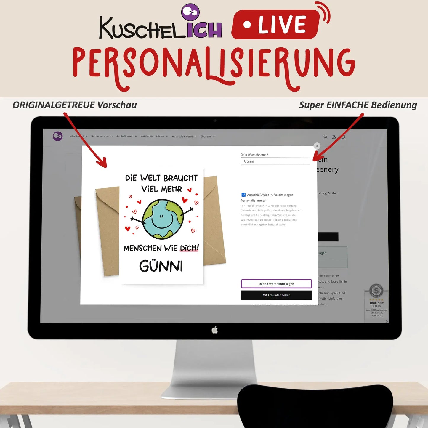 Klappkarte "Mehr Menschen wie Dich!" - personalisierbar