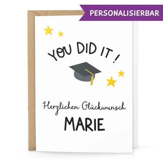 Abschlusskarte personalisiert - Bachelor Master Abitur