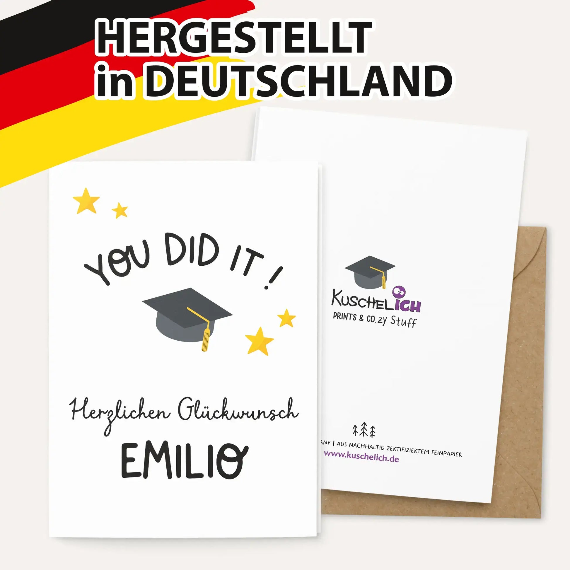 Abschlusskarte personalisiert - Made in Germany