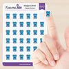 Größendarstellung Mini-Aufkleber blaue Tonne