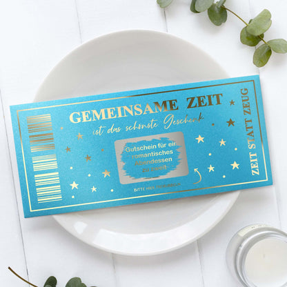 Personalisierbare Rubbelkarte „Gemeinsame Zeit“ mit Folierung